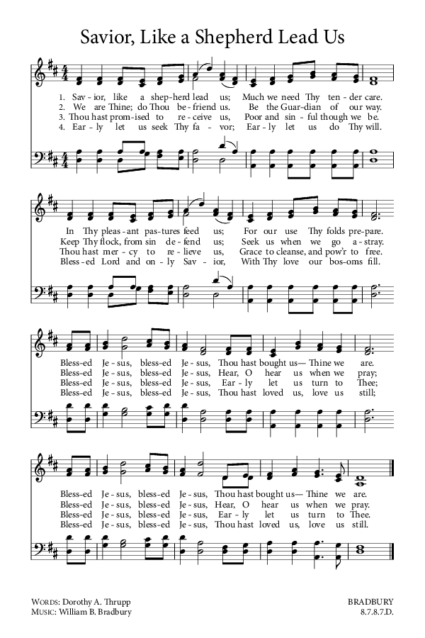 Preview of Hymn download for Savior, Like a Shepherd Lead Us