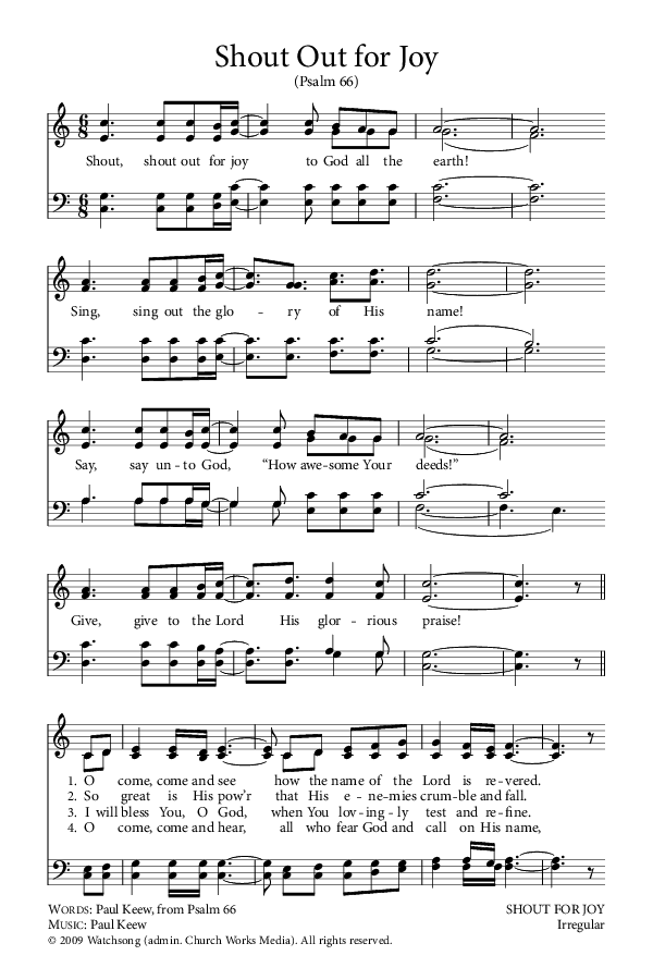 Preview of Hymn download for Shout Out for Joy
