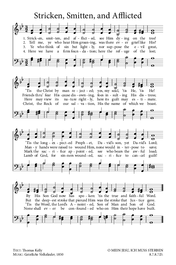 Preview of Hymn download for Stricken, Smitten, and Afflicted
