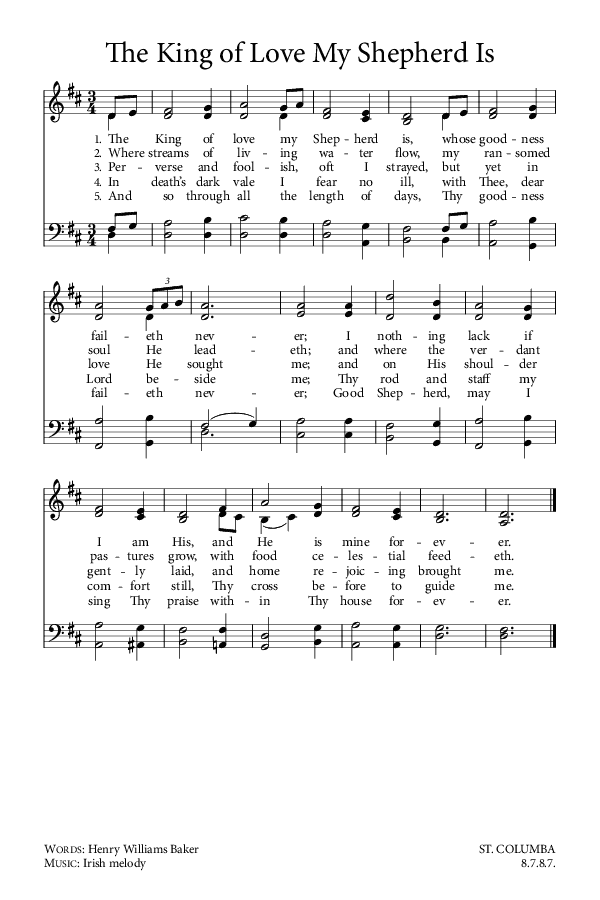 Preview of Hymn download for The King of Love My Shepherd Is