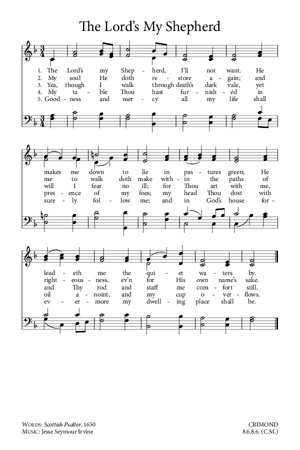 Preview of Hymn download for The Lord’s My Shepherd