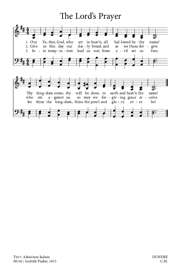 Preview of Hymn download for The Lord’s Prayer