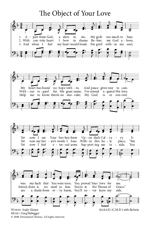 Preview of Hymn download for The Object of Your Love