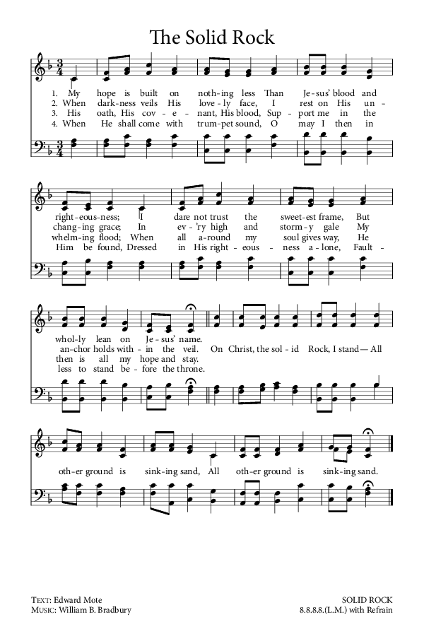 Preview of Hymn download for The Solid Rock