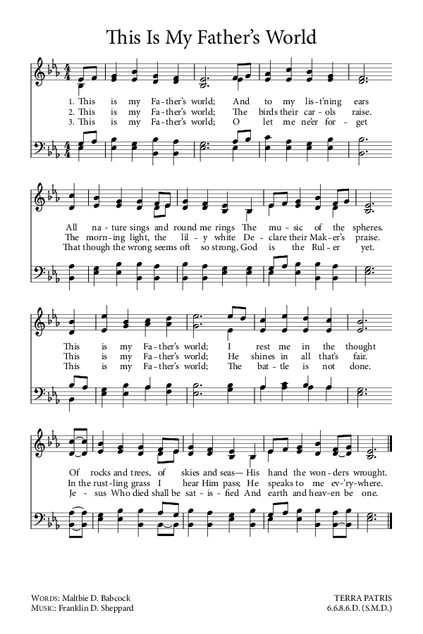 Preview of Hymn download for This Is My Father’s World