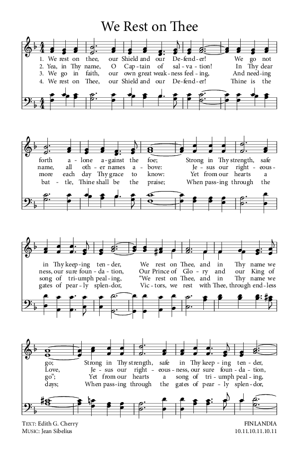 Preview of Hymn download for We Rest on Thee
