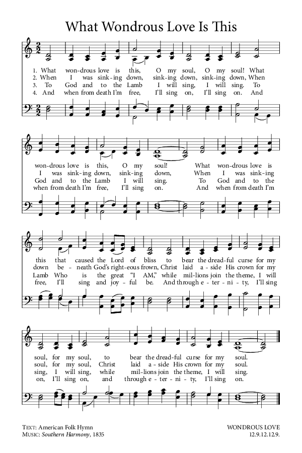 Preview of Hymn download for What Wondrous Love Is This