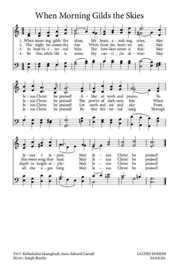 Preview of Hymn download for When Morning Gilds the Skies