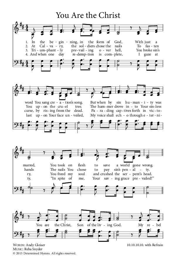 Preview of Hymn download for You Are the Christ